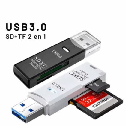 Adaptador 2 En 1 Lector Tarjetas SD Y MicroSD, 3.0 USB