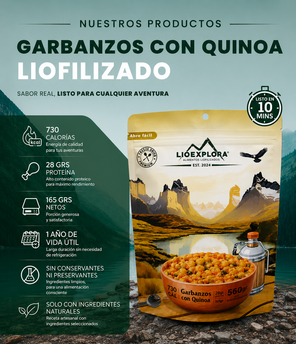 Garbanzos con Quinoa Liofilizado | Comida para Camping